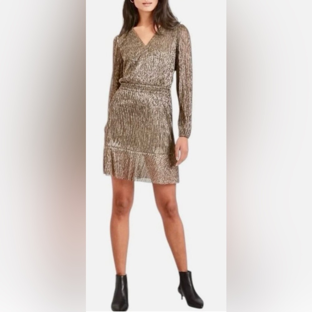 Banana Republic Metallic Gold Mini Skirt